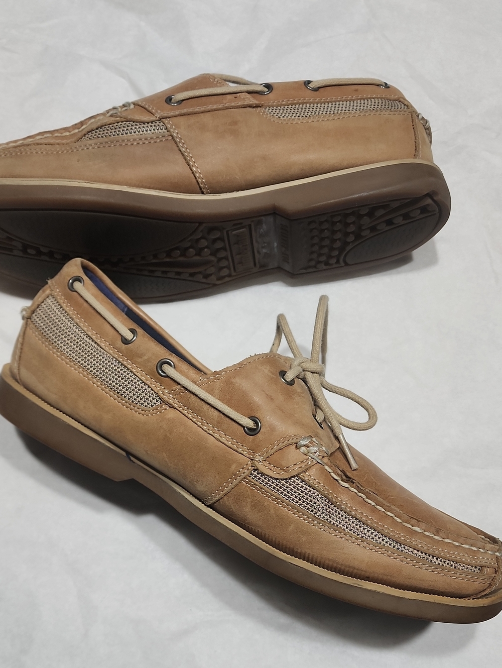 Timberland Men's Brown Leather Boat Shoes Size 12M Casual Lug Sole